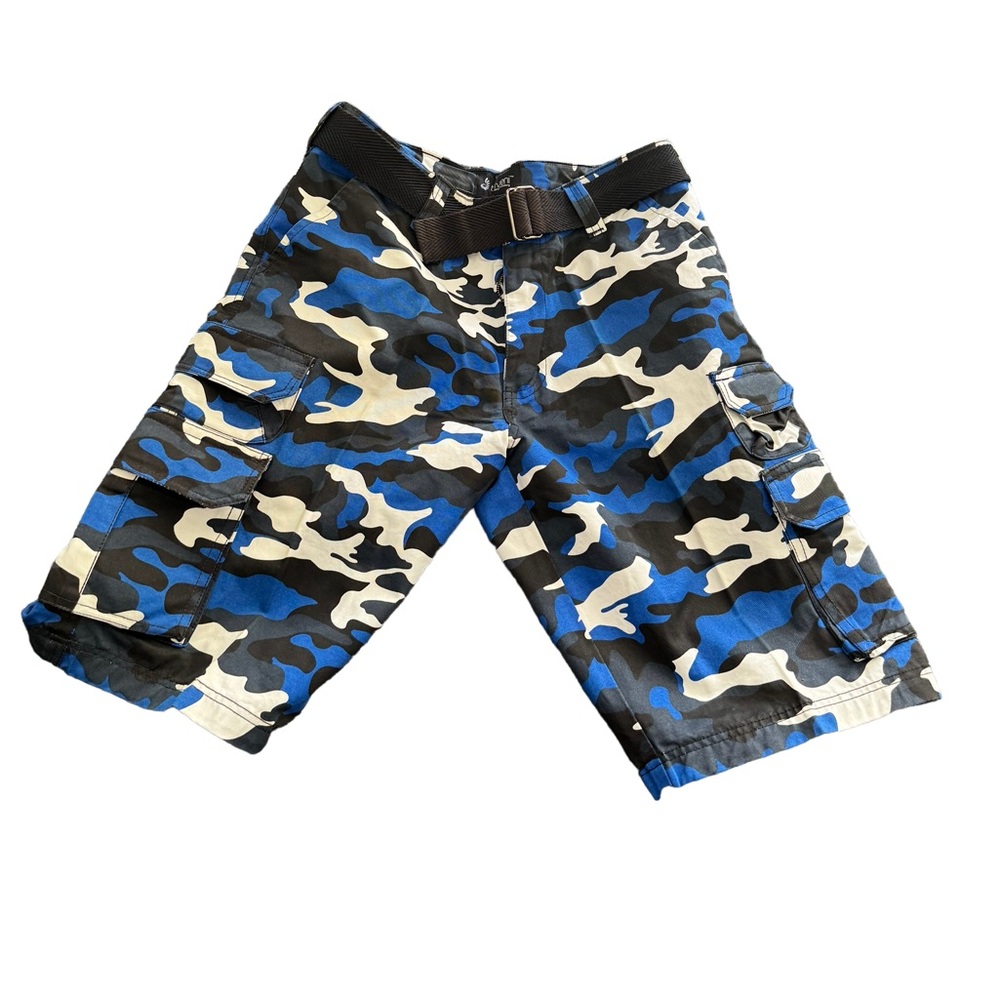 Rare electric blue cargo army shorts new with tags NWT size 34
